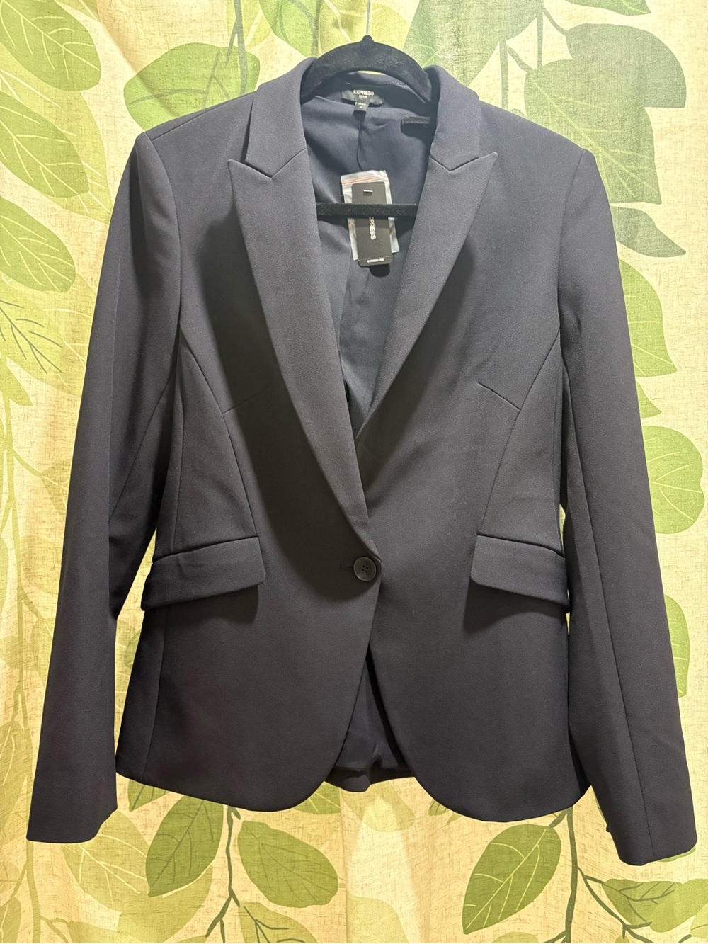 Express Women's Navy Single-Button Tailored Blazer